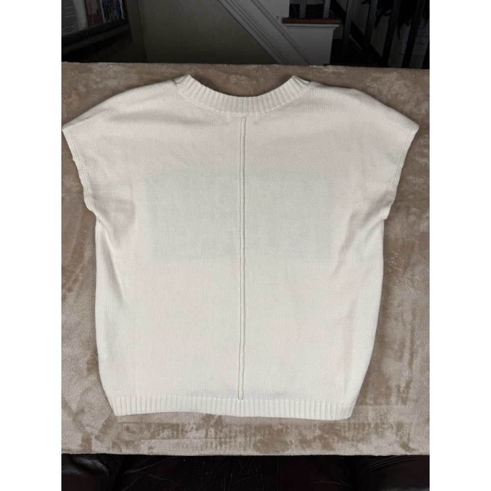 Blu Pepper "Mimosa Please" Knit Sweater Vest Women's Cream Tan Sleeveless NWT - Picture 12 of 13